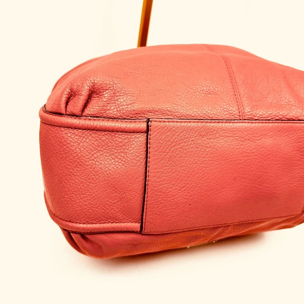 COACH Avery Coral Leather Large Hobo Shoulder Bag Tassel Purse F23309 Sienna